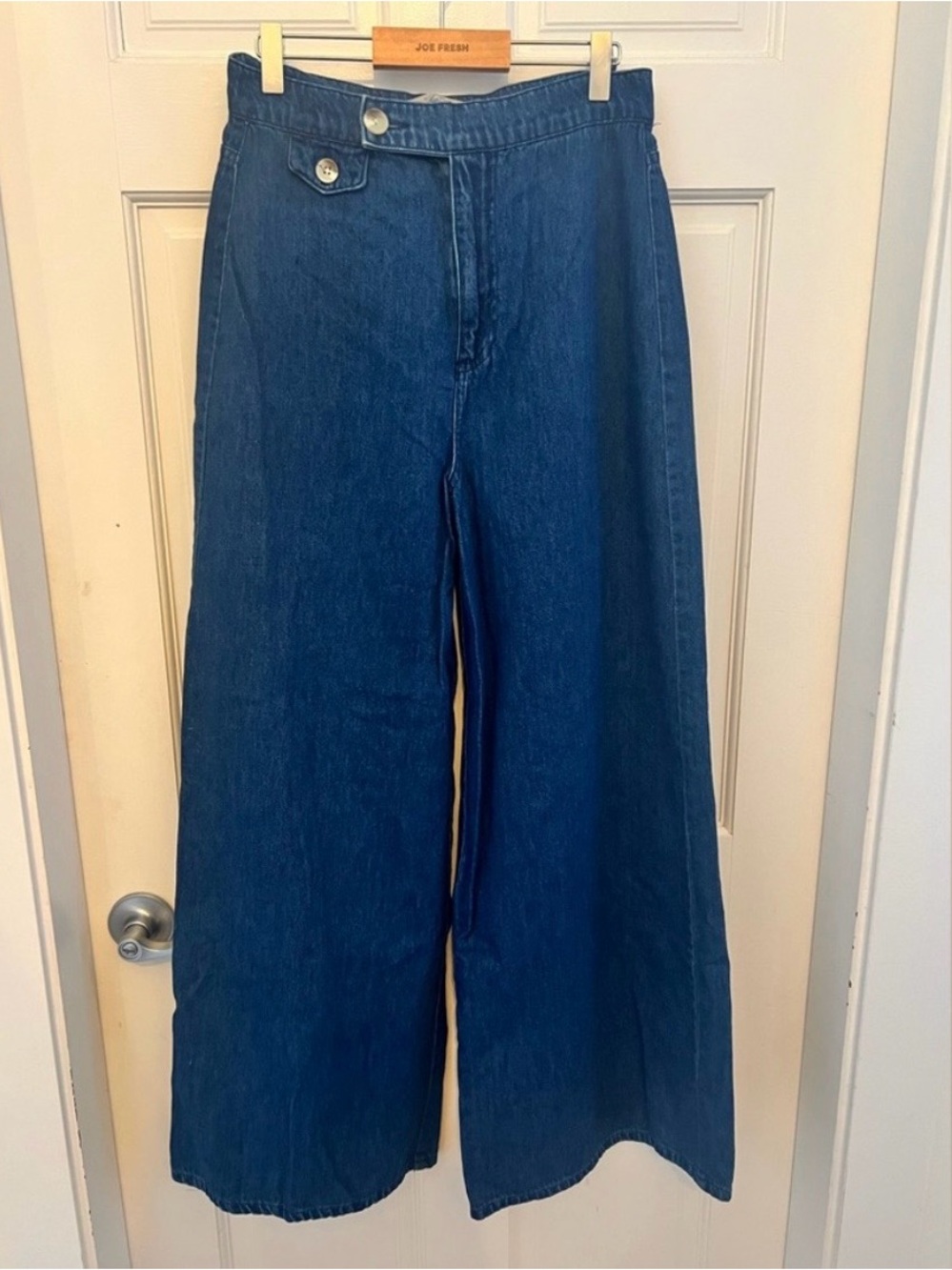 Twik High Waisted Wide-Leg Deep Blue Denim Pants